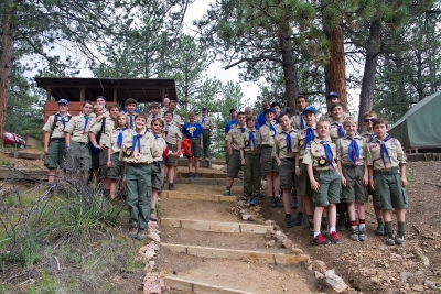Building new steps at summer camp