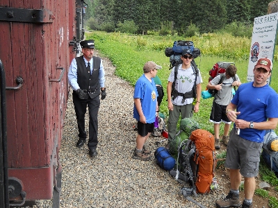 2011 Trek, Getting off the Train at the Trailhead