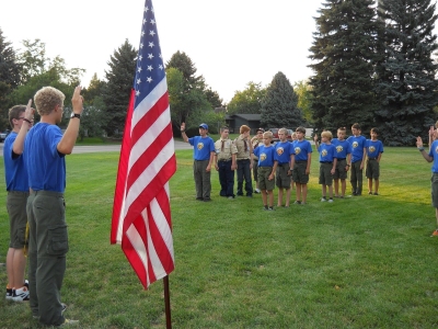 Outside troop meeting