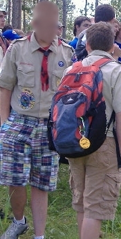 Another troop at summer camp flag ceremony